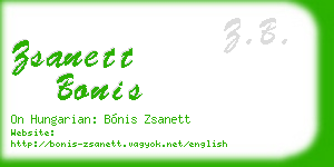 zsanett bonis business card